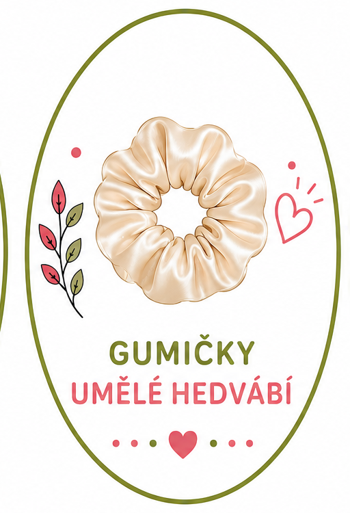 → Scrunchie gumičky-umělé hedvábí