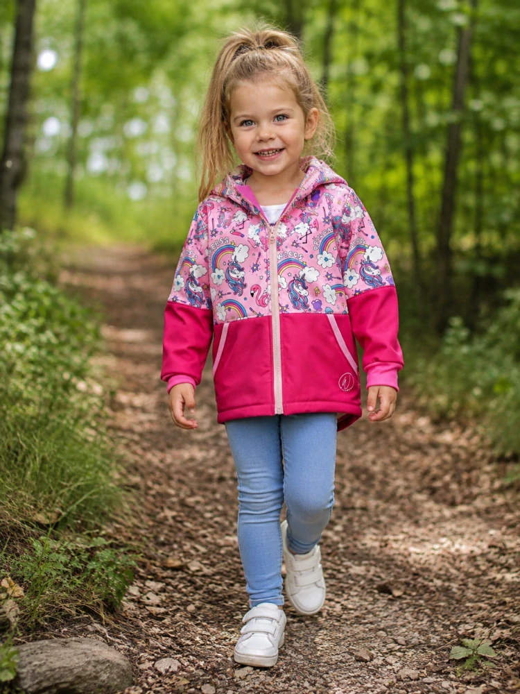 Softshellová bunda Klasik -unicorn/malina