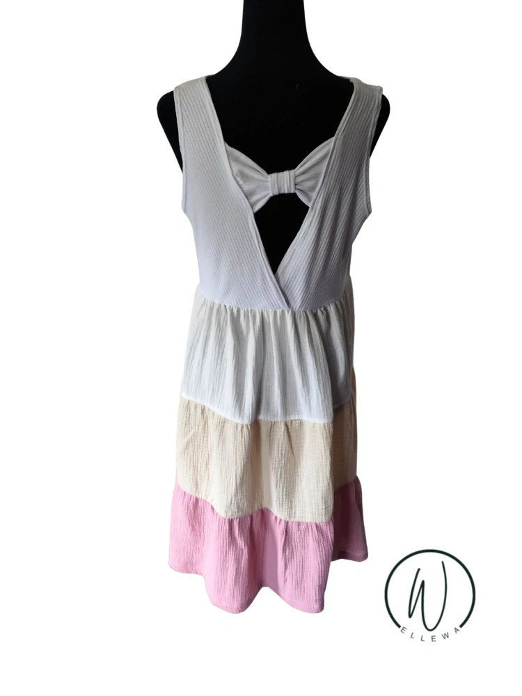 Dámské šaty mušelín-bílá,béžová,starorůžová