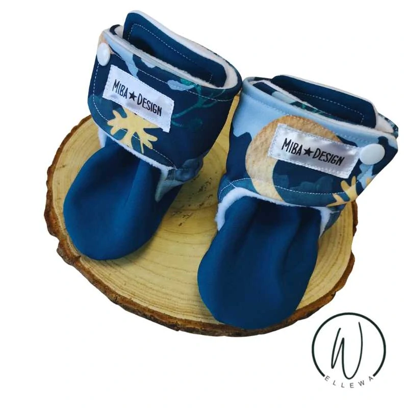 Capáčky softshell/fleece-petrolej jeleni