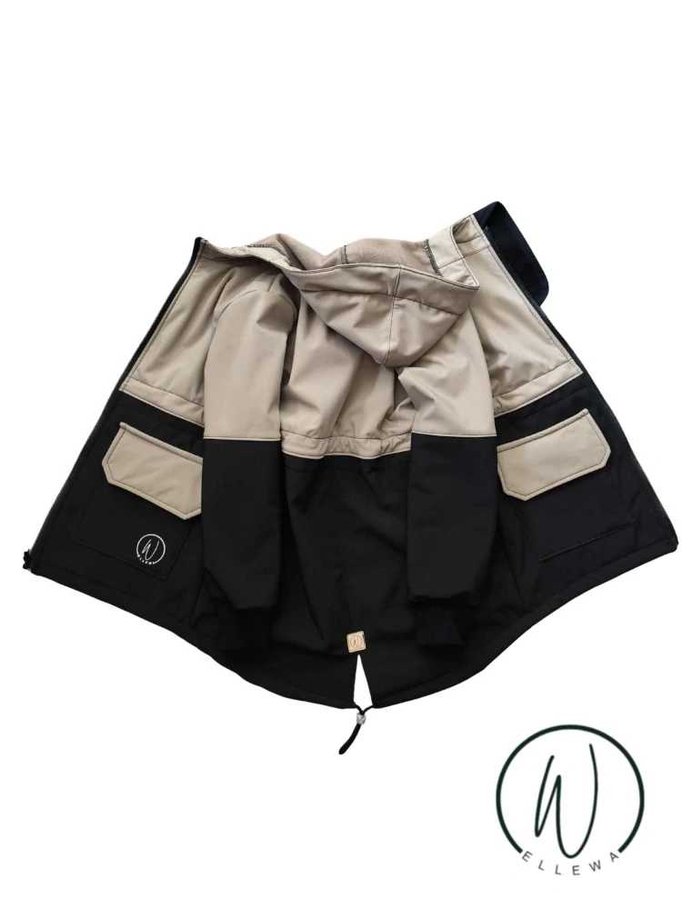 Softshell kabátek taupe/černá