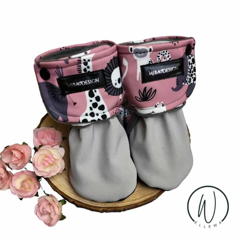 Capáčky softshell/beránek -ZOO růžová