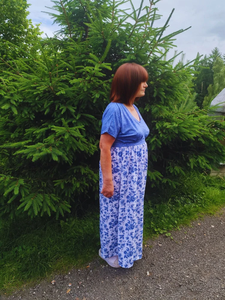 Dámské šaty dlouhé modrá/blue Flowers