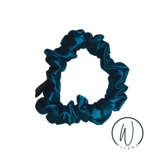 Scrunchie saténová S-petrolejová