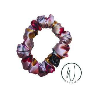 Skrunchie saténová S-růžové květiny