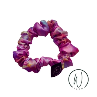 Skrunchie saténová S-růžový mramor