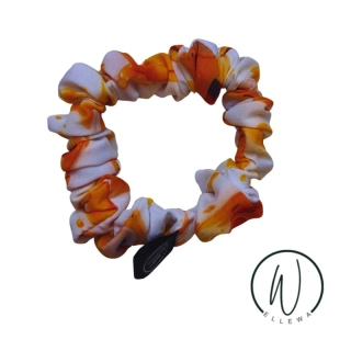 Skrunchie umělé hedvábí S-rozlité kafe