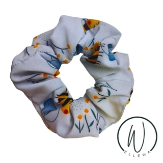 Skrunchie umělé hedvábí L-včeličky