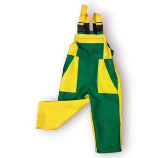 Montérky klasik zelená/žlutá -bez potisku