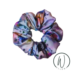 Skrunchie saténová L -rozlité květiny