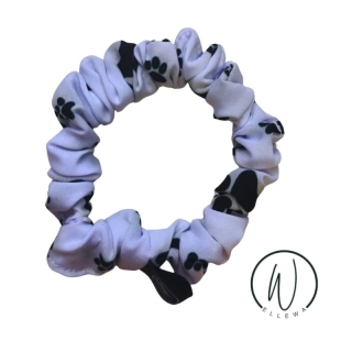 Scrunchie plavková S - tlapičky na bílé