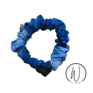 Scrunchie plavková S - modrý mramor