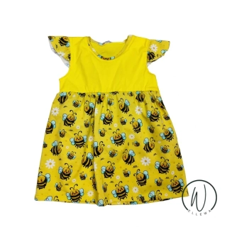 Šaty s volánky -včeličky žlutá