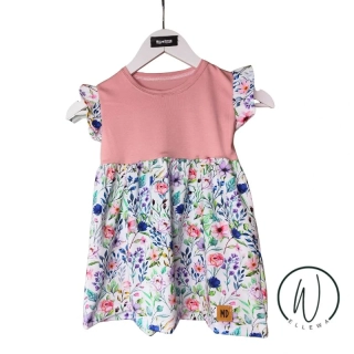 Šaty s volánky -luční kvítí 