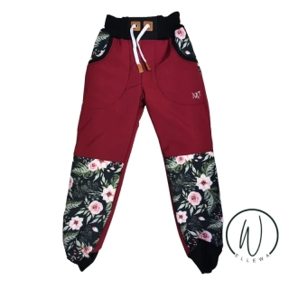 Softshellové kalhoty Premium-Bordo/růže v zahradě