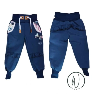 Softshellové kalhoty Premium -tmavě modrá/třešně/volánky