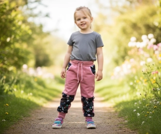 Softshellové kalhoty klasik -starorůžová světlá/kolibřík 