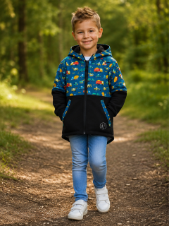 Softshellová bunda -černá/auta