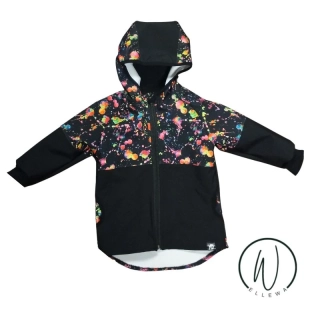 Softshellová bunda-černá/barevné cákance