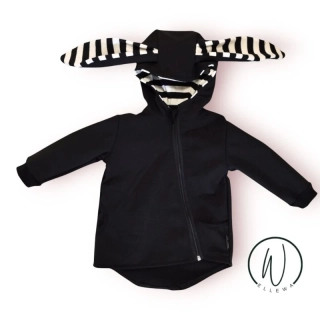 Softshellová bunda Premium-černá s ušima