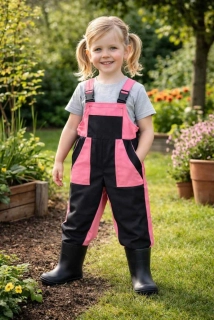 Montérky klasik černá/růžová-bez potisku