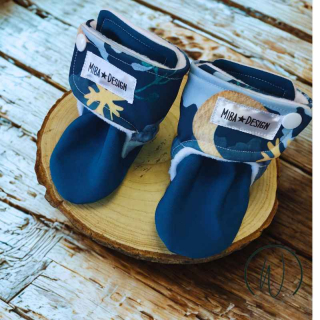 Capáčky softshell/fleece-petrolej jeleni