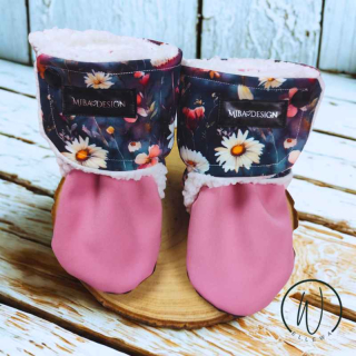 Capáčky softshell/fleece-kvetiny akvarel