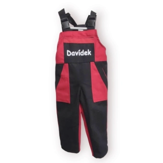 Montérky klasik černá/červená -s potiskem