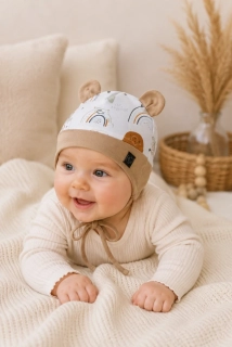 Čepička s oučky -Teddy béžová