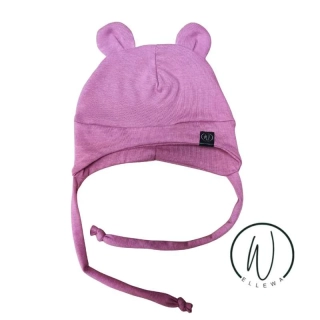 čepička s oušky -starofialová