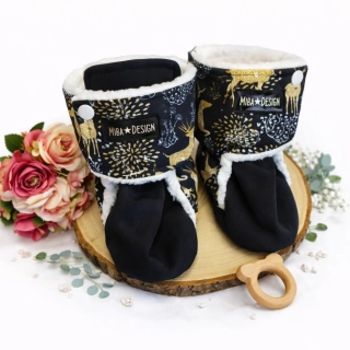 Capáčky softshell/beránek -zlaté jeleni