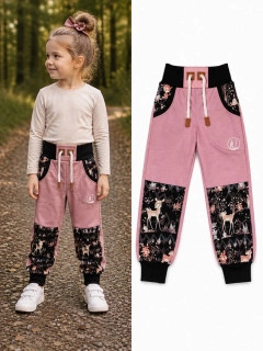 Softshellové kalhoty Premium-starorůžová/zvířátka