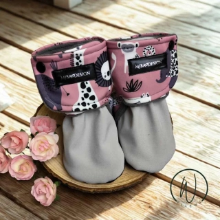 Capáčky softshell/beránek -ZOO růžová