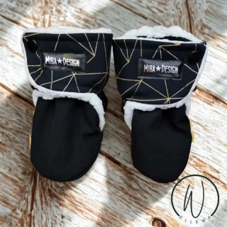 Capáčky softshell/EXTRA beránek -Geo tvary