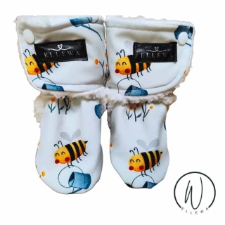 Capáčky softshell/beránek -včeličky