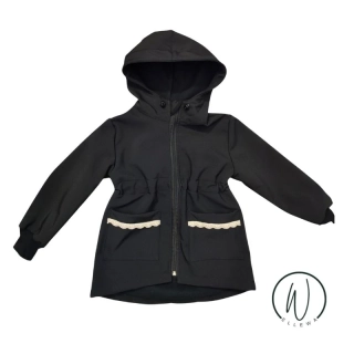 Softshellový kabátek -černá+mašlička a krajka