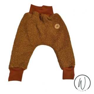 Kalhoty teddy beránek -karamel
