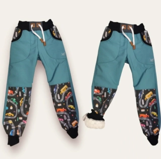 Softshell kalhoty premium -petrolejová/silnice