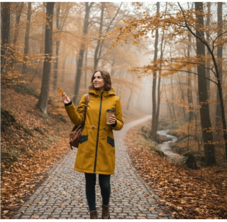 Softshell dámská párka -okrová