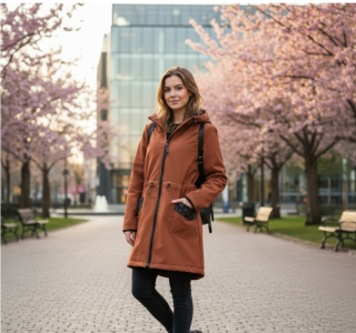 Softshell dámská párka-skořice