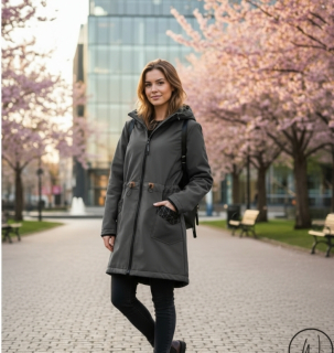 Softshell dámská párka -šedá