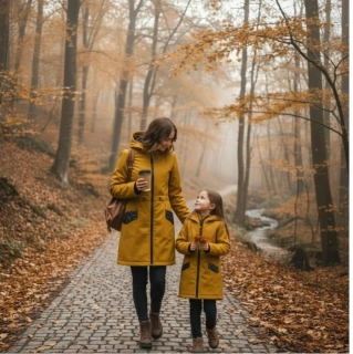 Softshell parka s beránkem-okrová/ Máma a dcera