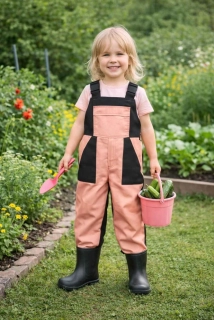 Montérky klasik Lososová/černá -bez potisku