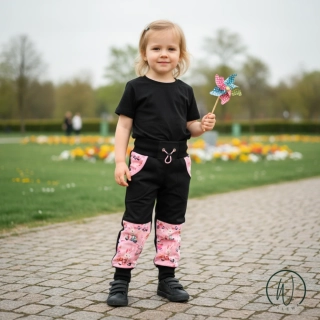 Softshellové kalhoty klasik-černá/růžový králíček