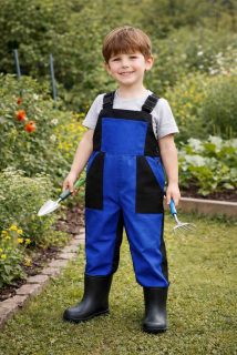 Montérky klasik kráslovsky modrá/černá-bez potisku