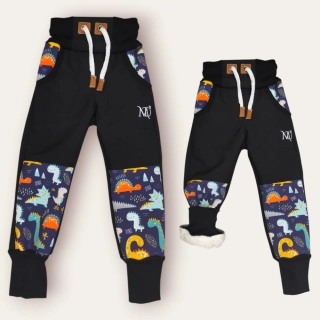 Softshellové kalhoty Premium/beránek-černá/ dino