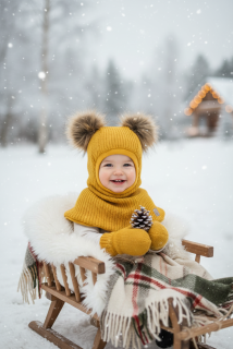 Kukla pletenina-okrová
