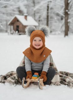Kukla pletenina-koňak