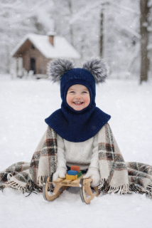 Kukla pletenina-tmavě modrá