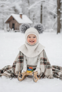 Kukla pletenina -bílá